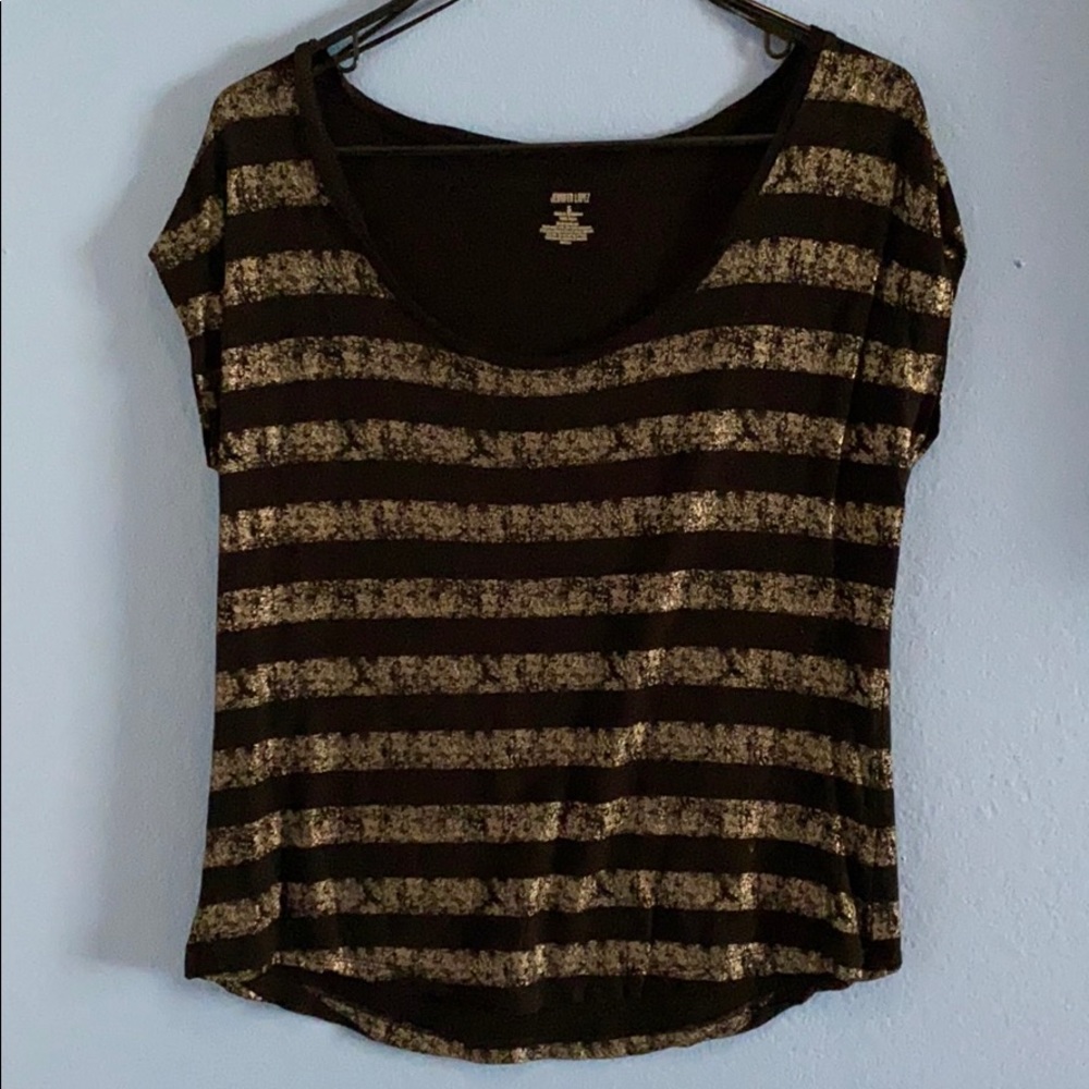 Jennifer Lopez black and silver top